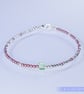 Bracelet dainty sterling silver & Swarovski glass pearl asymmetric pattern  - Image 3