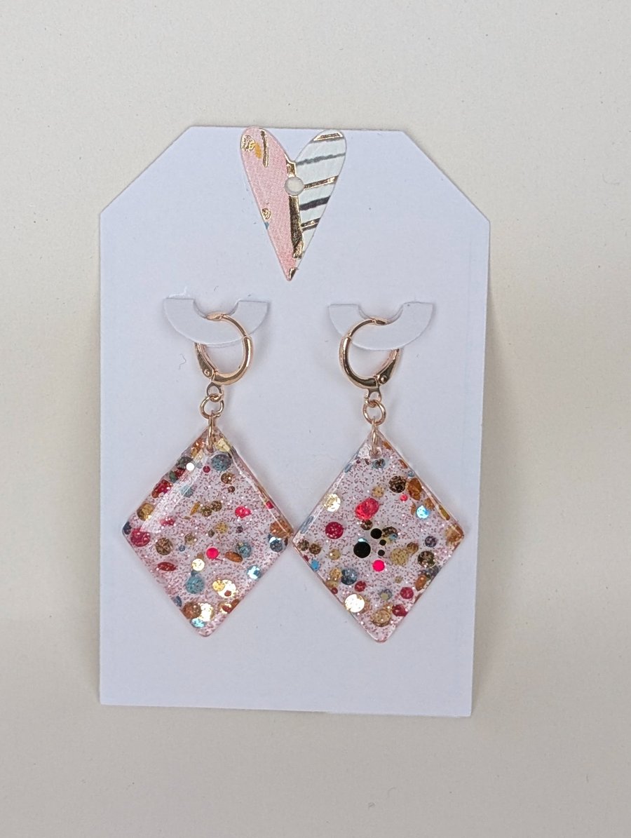 Diamond Shaped Resin Earrings