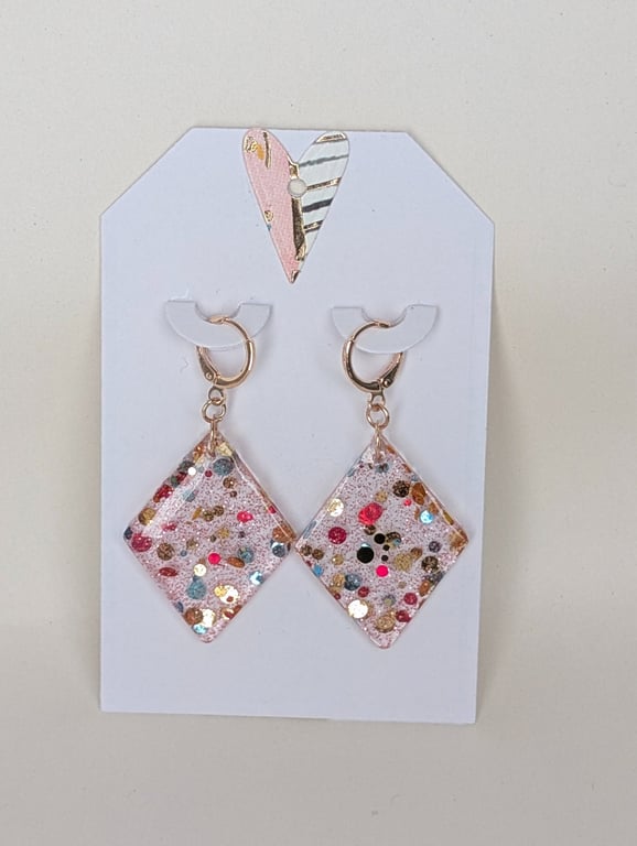 Diamond Shaped Resin Earrings