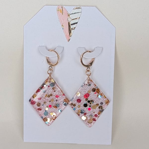 Diamond Shaped Resin Earrings