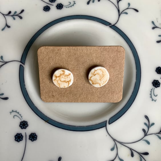 Handmade Stud Earrings, Unique, One of a Kind, Eco Friendly Gifts.
