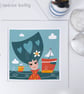 Watching The Races, woman with sailing boats, Giclee print,  - Image 4