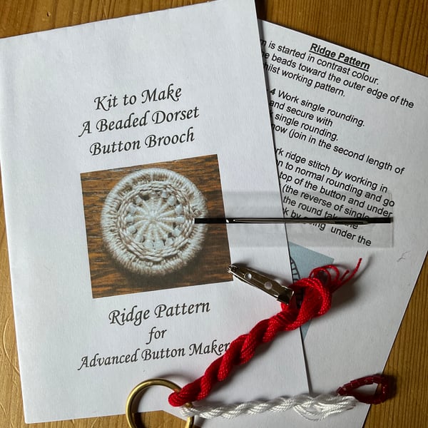 Kit for a Beaded Dorset Button Brooch, Ridge Design BR6