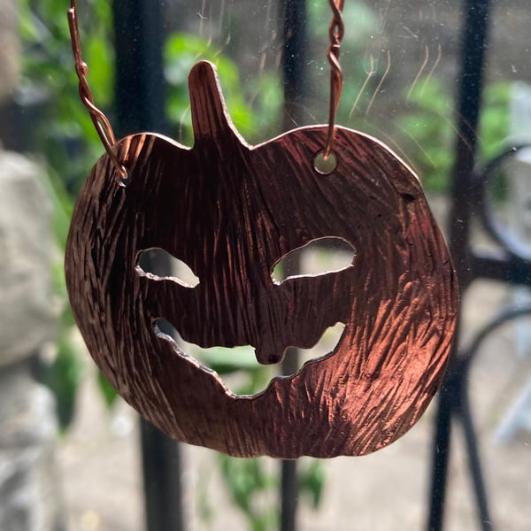 Copper pumpkin decoration