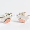 Sterling silver and Copper Robin Earrings