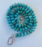 Turquoise Rondelle hand knotted necklace 