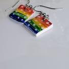 Handpainted rainbow earrings 