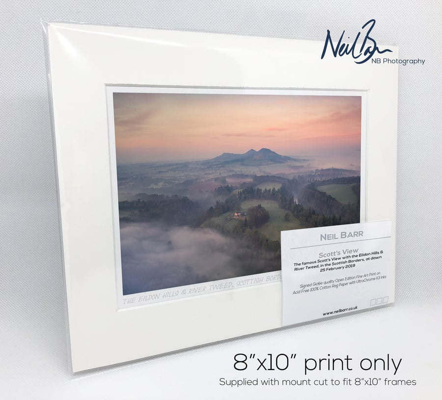 Scott's View - Eildon Hills & River Tweed, Borders - A5(10" x 8") Unframed Print