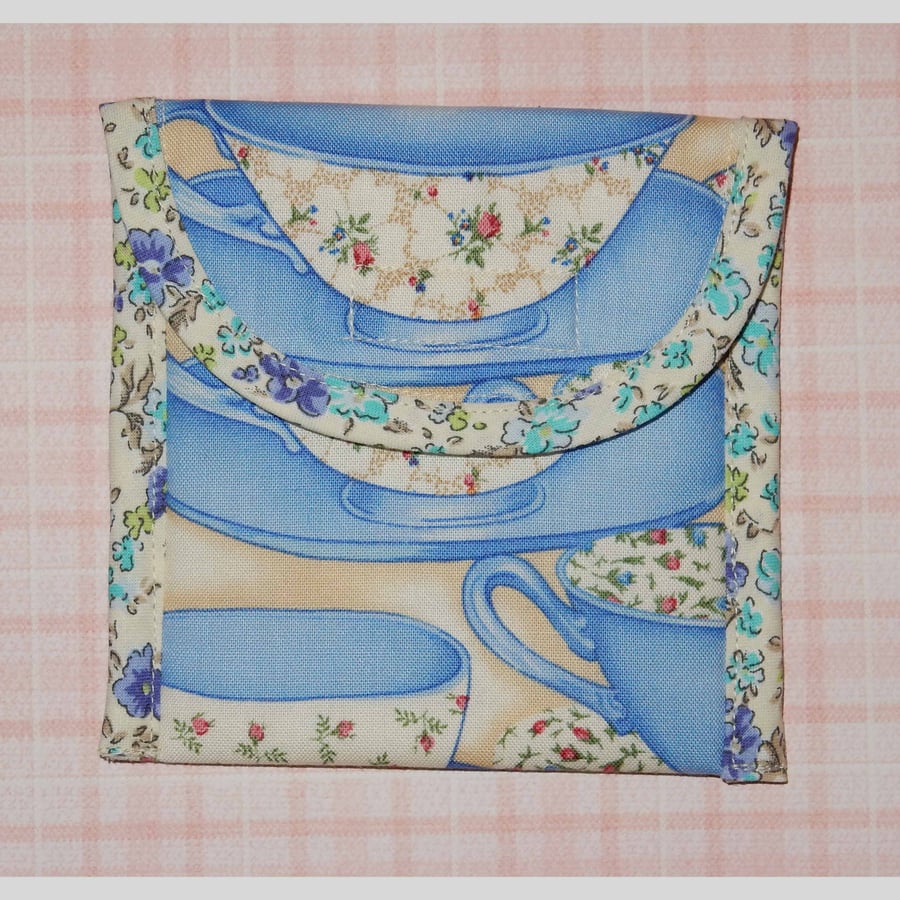 Tea bag wallet - Blue and white china