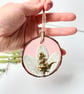Real Pressed Flower, Rustic Wood Slice Hanging Decoration - Image 3