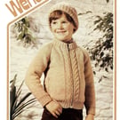 VINTAGE KNITTING PATTERN Childrens Jacket and Hat