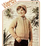 VINTAGE KNITTING PATTERN Childrens Jacket and Hat