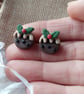 Christmas pudding stud earrings  - Image 1