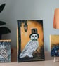 Steampunk style Snowy Owl Original acrylic painting on stretched canvass.   - Image 6