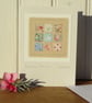 Hand-stitched mini 'patchwork' with dove on card - any occasion a card to keep! - Image 2