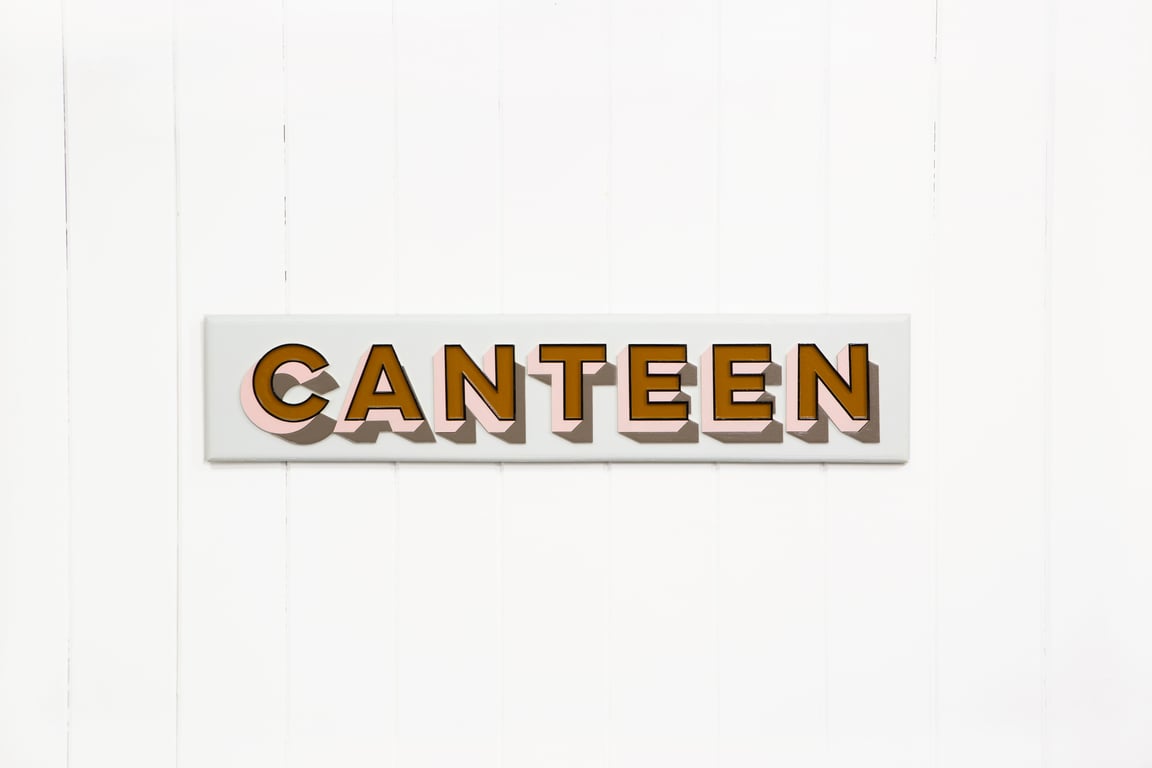 WOODEN TYPOGRAPHIC SIGN: CANTEEN