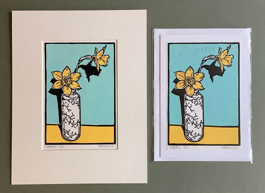 Daffodils- Original Limited Edition Linoprint