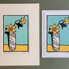 Daffodils- Original Limited Edition Linoprint