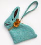 Turquoise Tweed Bunny Purse - Image 3