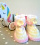 SALE Baby Girl's Hand Knitted Booties  0-3 months size - Image 1