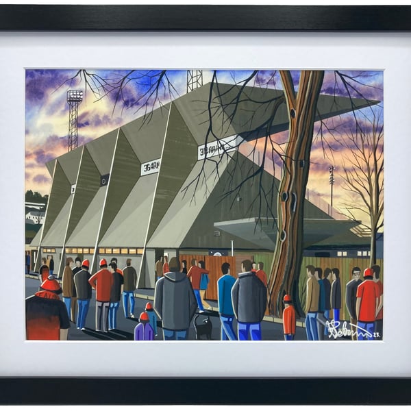 Gala Fairydean Rovers F.C, Netherdale. High Quality Framed Football Art Print.