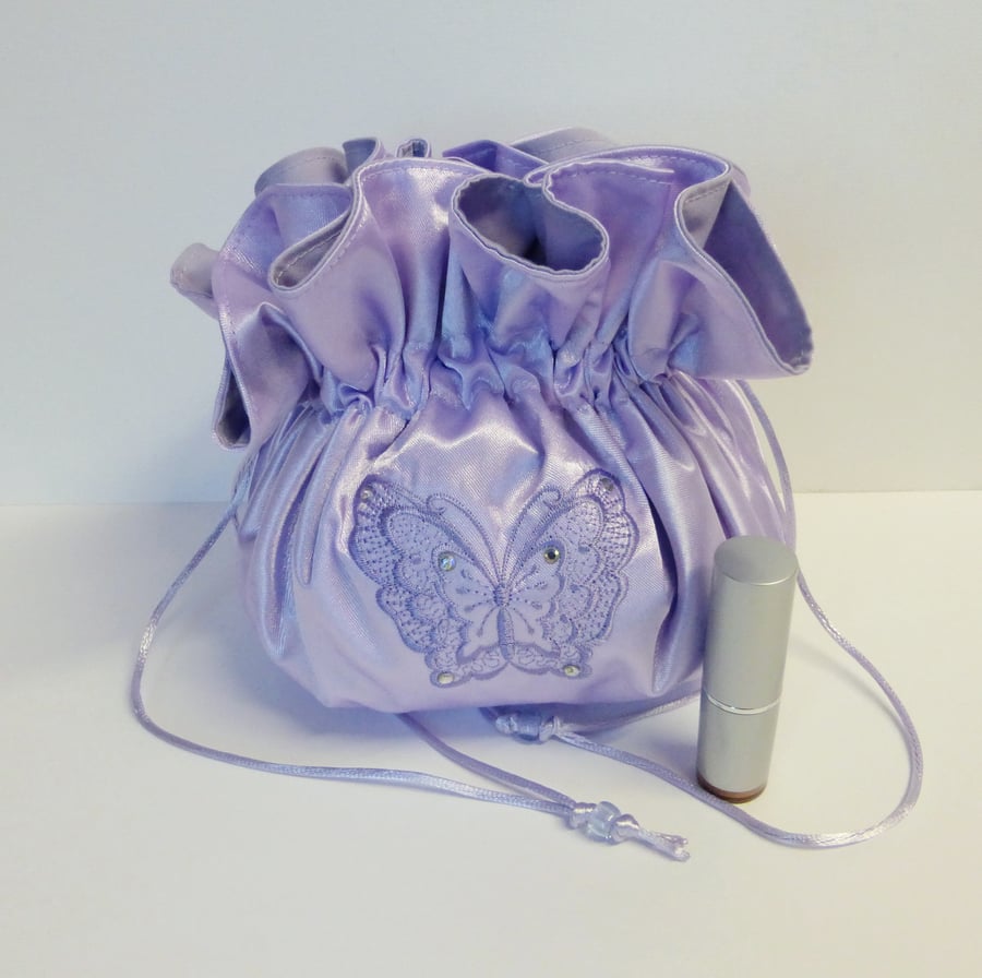 REDUCED. Satin dolly bag, bridal bag, evening bag