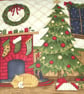 Ginger kitten under Christmas tree by the fireplace cushion - Image 2