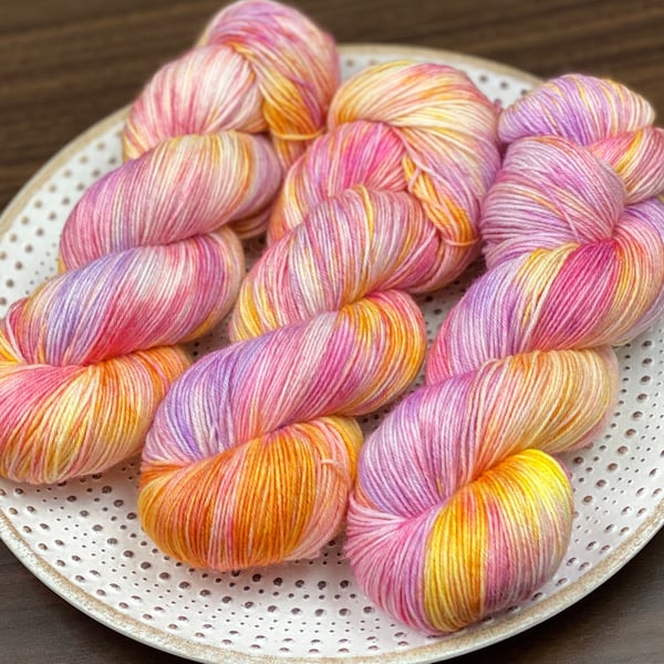 CLEARANCE: Hand Dyed Yarn, 4ply Merino Nylon -  Candied 