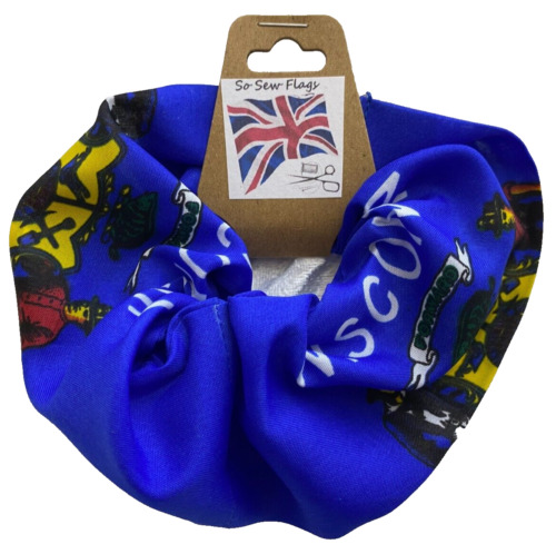 Wisconsin USA State America Flag Hair Scrunchie Scrunchies Accessory Band 