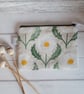 Hand printed daisy pouch