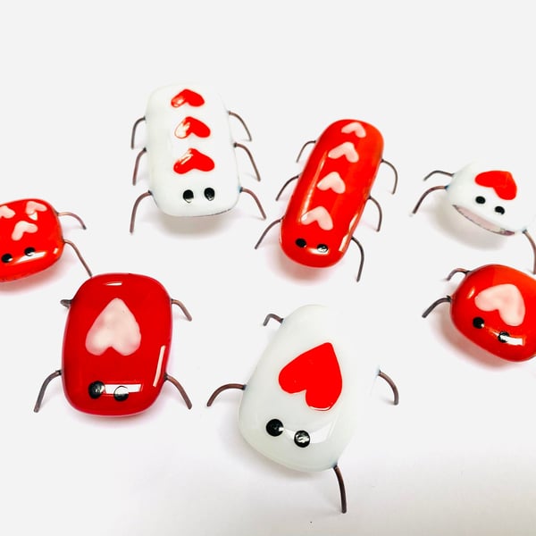 Fused Glass Love Bugs