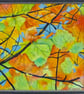 Framed  Oil Painting of Autumn Leaves Square Art  - Image 2