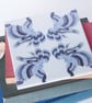 Blue Eagle and Floral Pattern Ceramic Tile Trivet with Cork Backing - Image 2