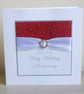 40th ruby wedding anniversary congratulations card, personalised, handmade - Image 1