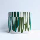 Hand printed 20cm diameter lampshade. Lamp base fitting. Greens