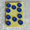 18MM ROYAL BLUE ROUND BUTTONS WITH FOUR HOLES FOR ATTACHING 