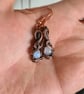 Natural Wire Wrapped Moonstone & Copper Dangle Earrings Gift Crystal Jewellery  - Image 10