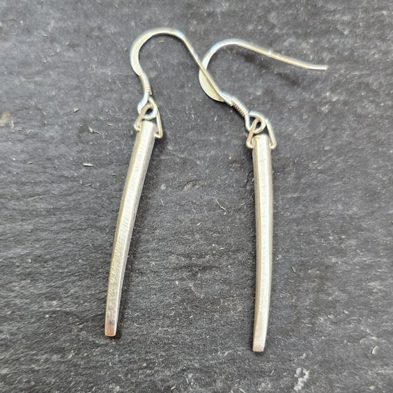 Upcycled fork tine earrings with sterling silver ear hooks