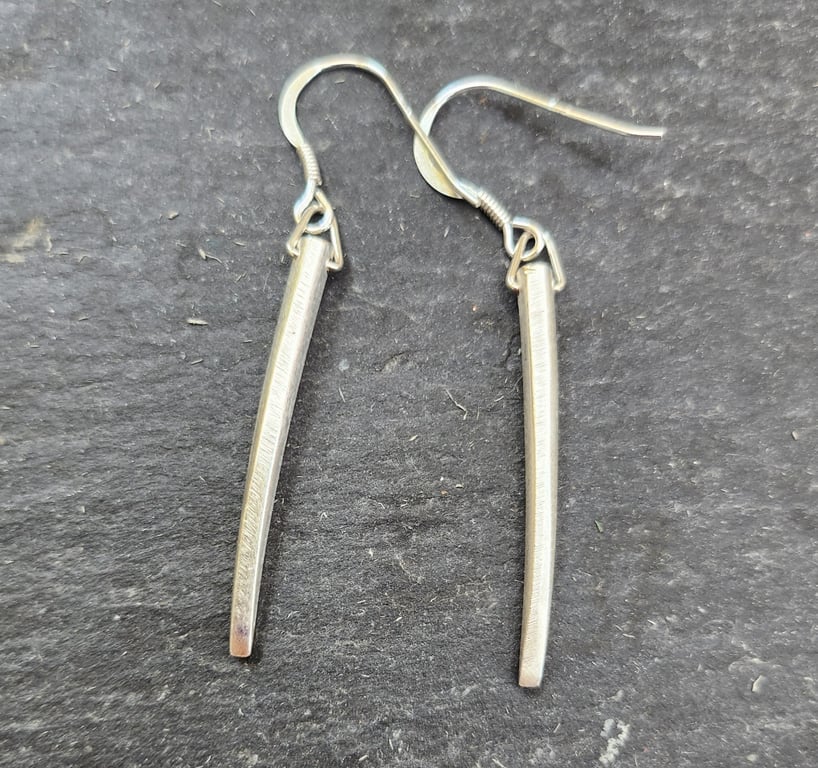 Upcycled fork tine earrings with sterling silver ear hooks