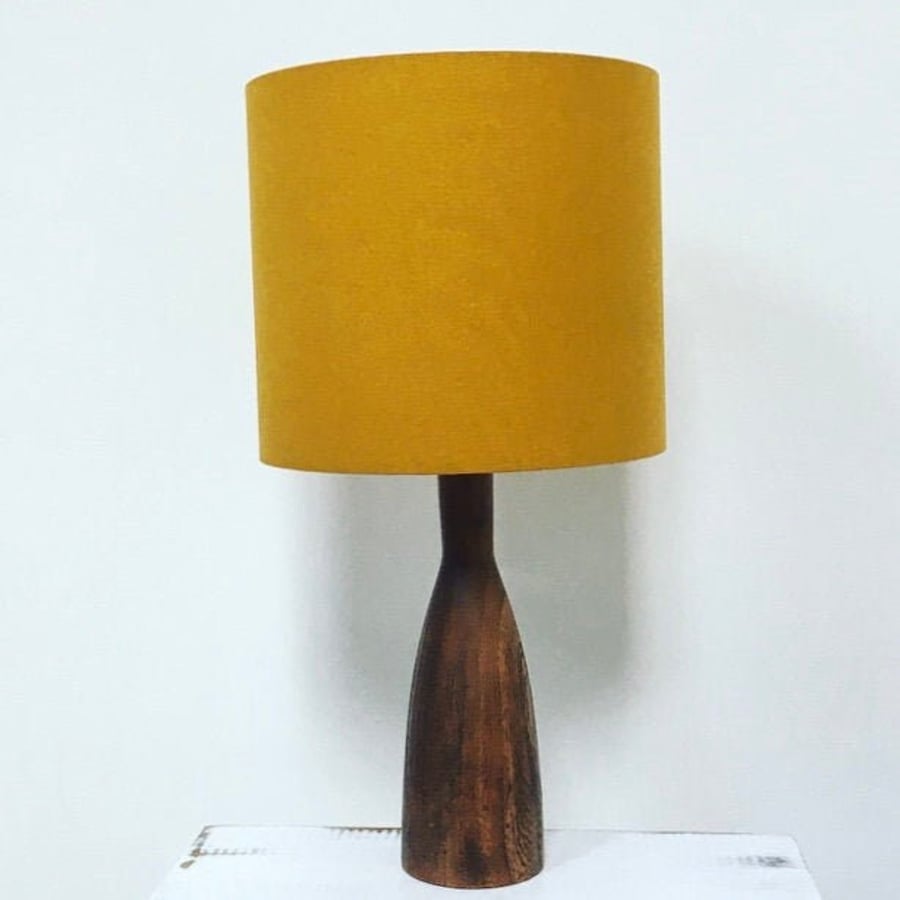 Handmade plain mustard drum lampshade