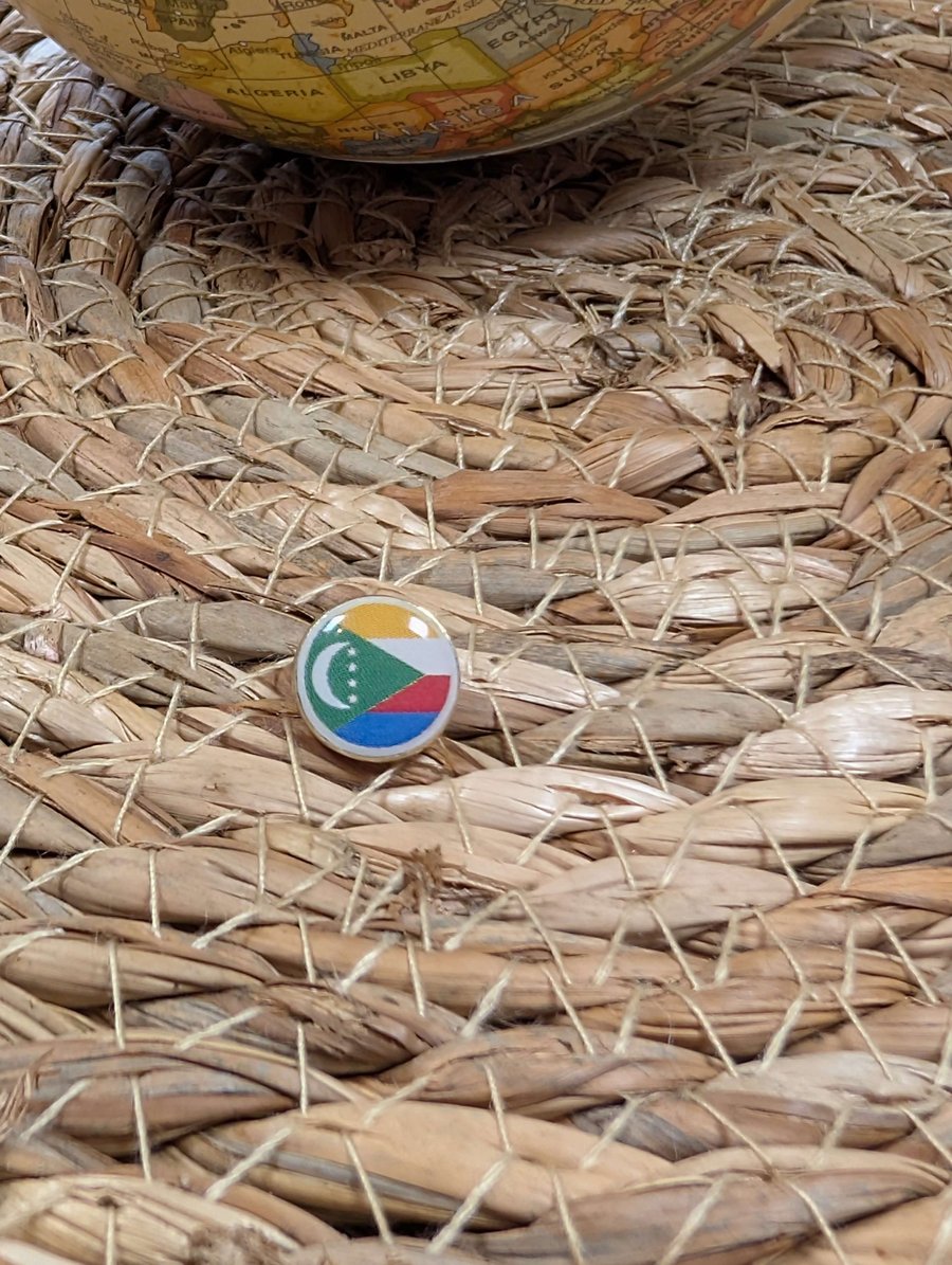 Comoros Flag Map Pin – Africa Travel Map Push Pin for Wooden Maps, Comoros Pin