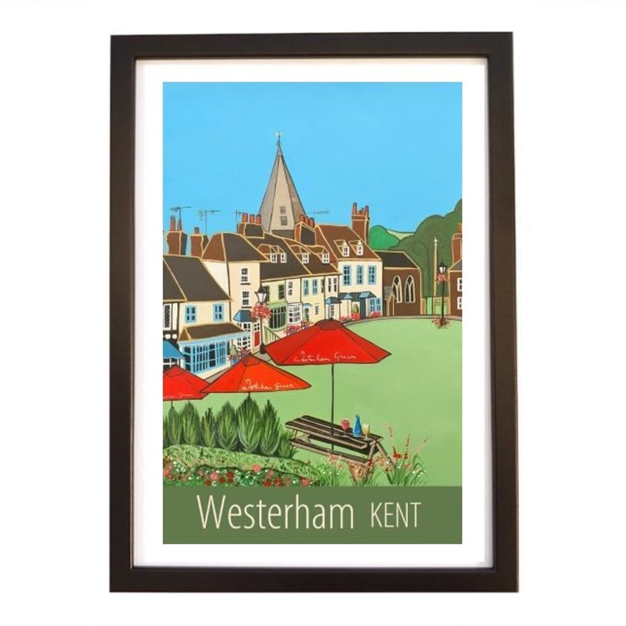 Westerham Kent travel poster print by Susie West