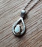 Opal Raindrop Necklace Sterling silver Coober Pedy Crystal Opal - Image 1