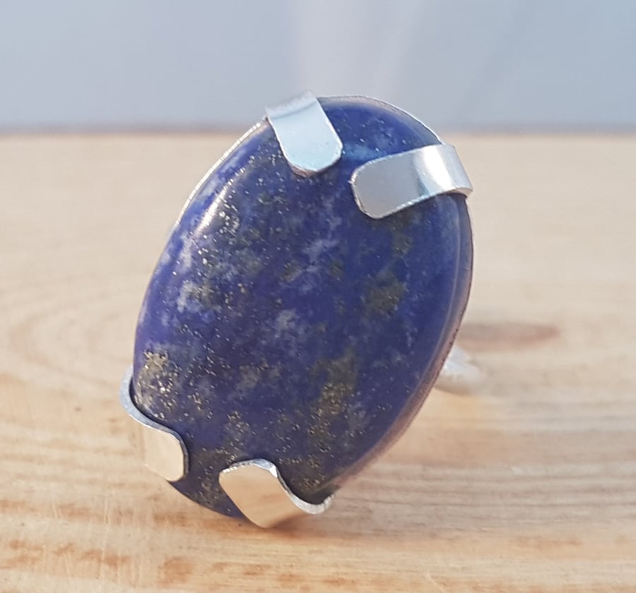 Sterling Silver Lapis Lazuli Statement Ring