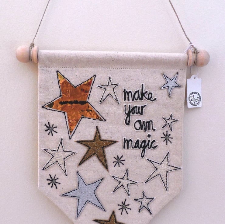 'make your own magic' Textile Banner - Folksy