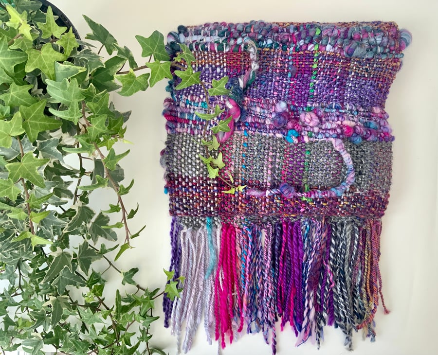 Scarf. Shawl. . Hand dyed, spun and woven. OOAK. Art yarn scarf. 