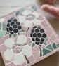 Mosaic Floral Art - Blackberry Mosaic Wall Plaque in Pastel Pink - Image 7