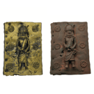benin bronze plaque fridgemagnet, african king sculpture tribal art decoration, 