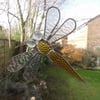 Stained Glass Dragonfly Suncatcher - Amber 