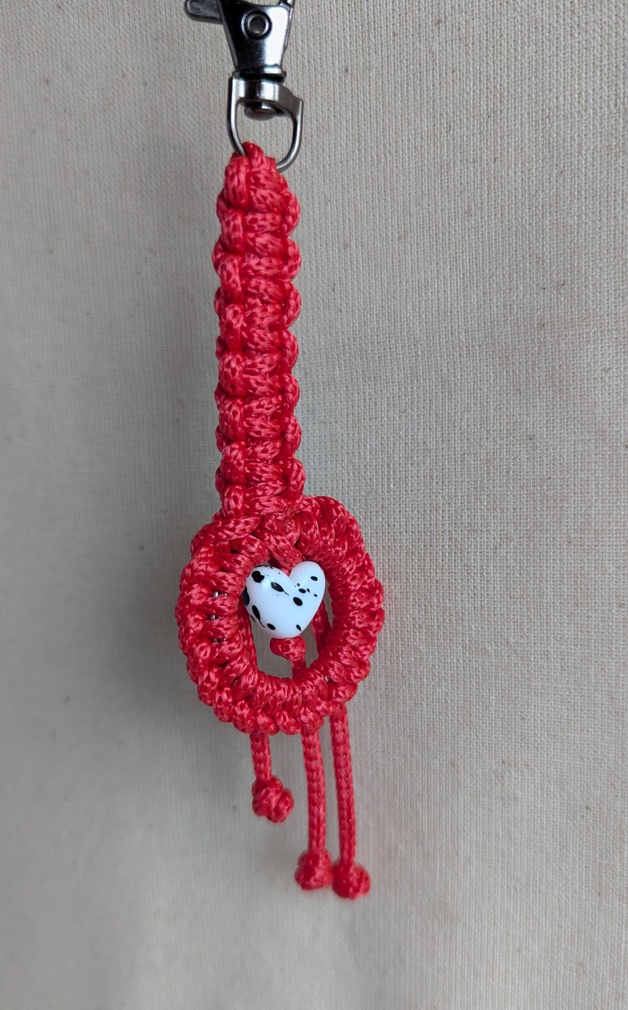 Keychain Macrame Style With Heart
